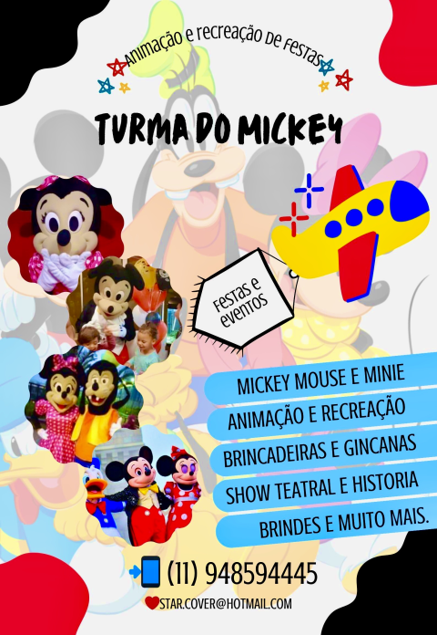 Turma do Mickey animação de festas shows e eventos